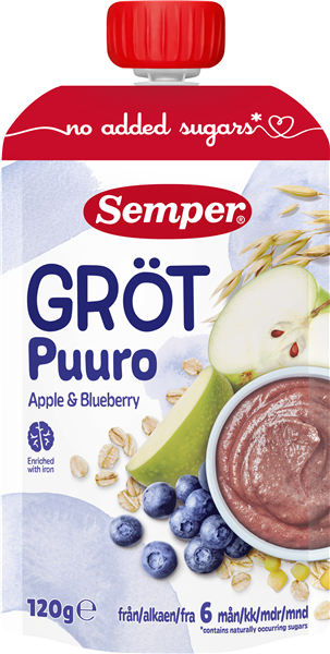 Semper Grød Blåbær Pouch