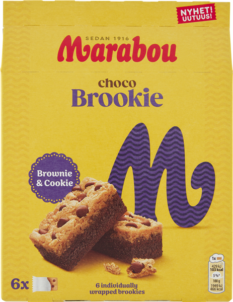 Marabou Choko Brookie 6st – produktbillede