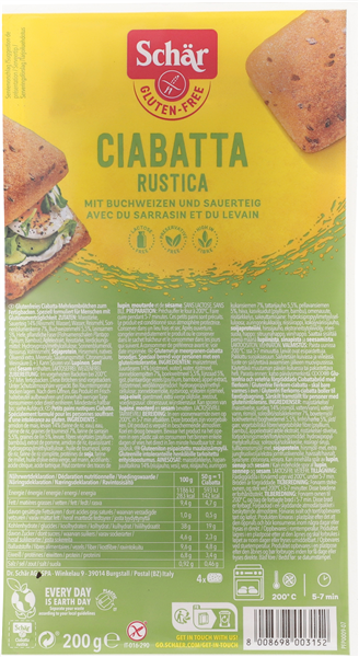 Schär Ciabatta Rustica Glf – produktbillede
