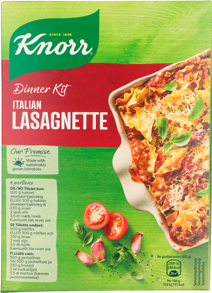 Knorr Lasagnette Fuldkorn